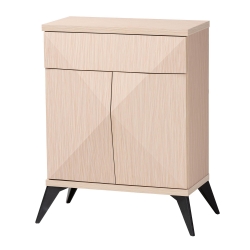 Baxton Studio Draper Mid-Century Modern Two-Tone Light Brown and Black Wood 2-Door Sideboard Buffet